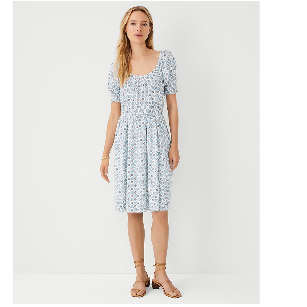 Ann Taylor NWT❗️Geo Shirred Flare Dress